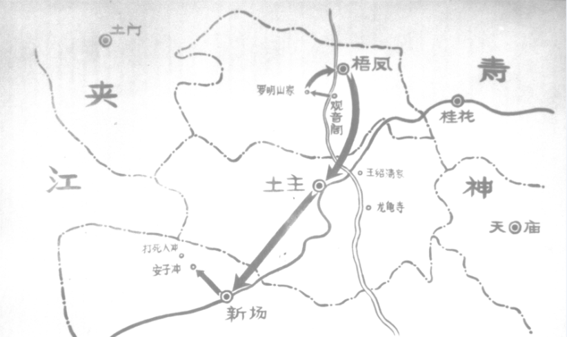 西山農(nóng)民暴動(dòng)進(jìn)攻示意圖